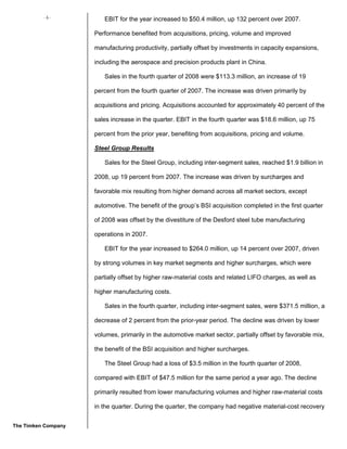 timken  Q4-2008-EarningRelease