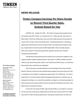 timken Q305_Earnings