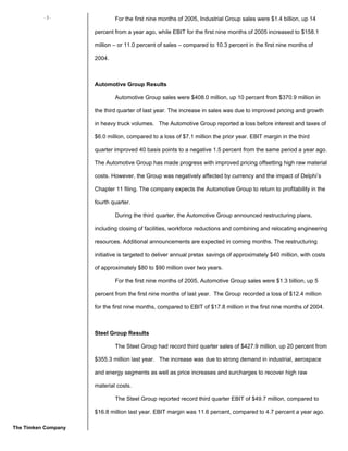 timken Q305_Earnings