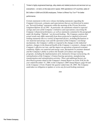 timken Q305_Earnings