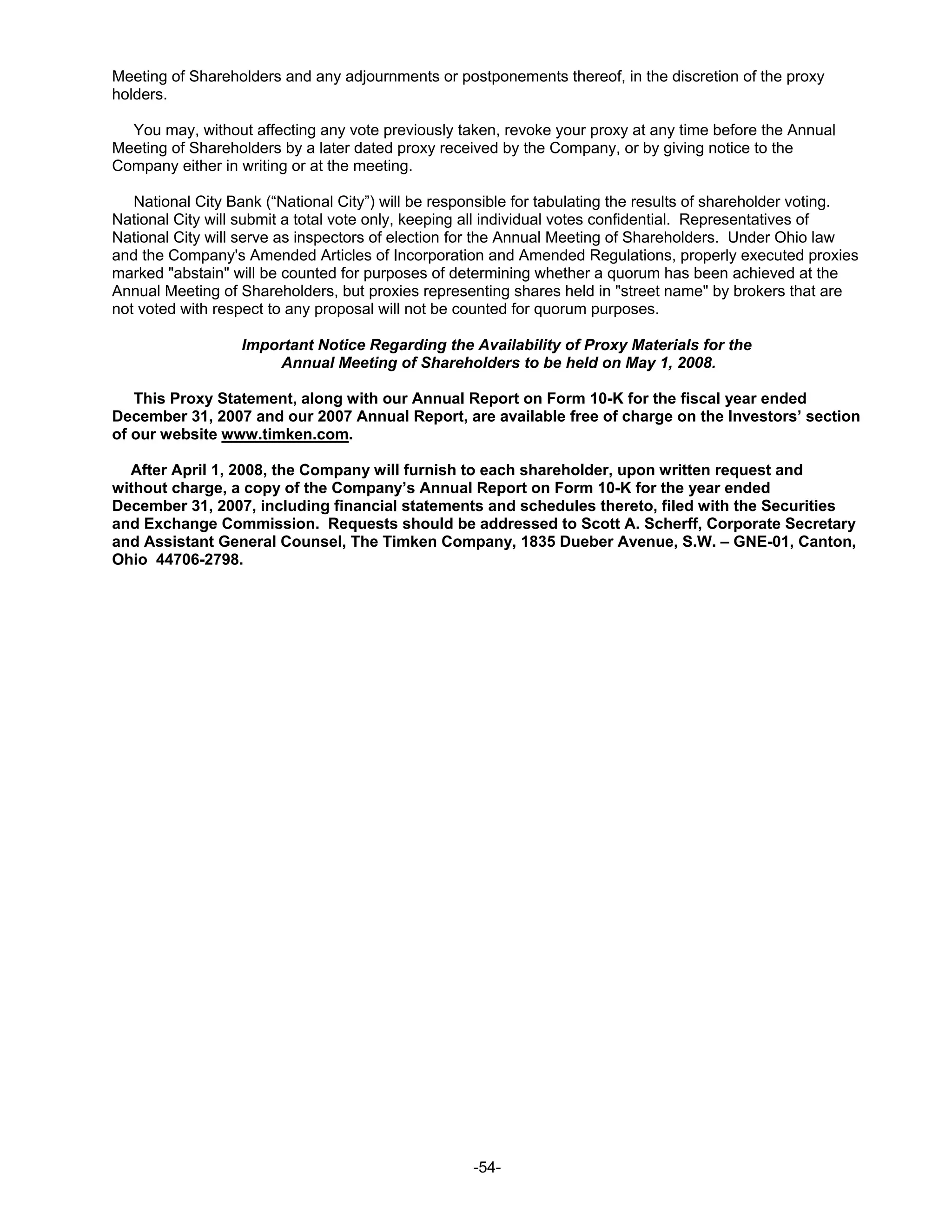 timken 2008Proxy