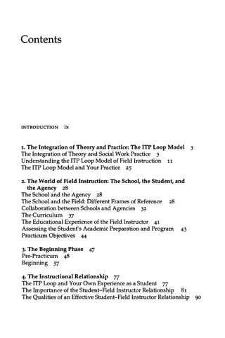The Practice of Field Instruction in Social Work Theory and Process ...
