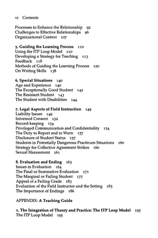 The Practice of Field Instruction in Social Work Theory and Process ...