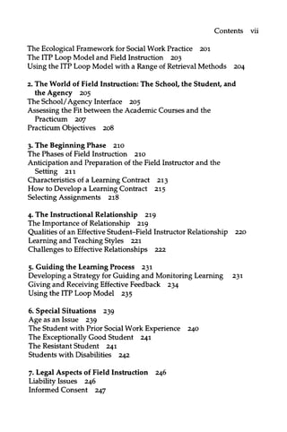 The Practice of Field Instruction in Social Work Theory and Process ...