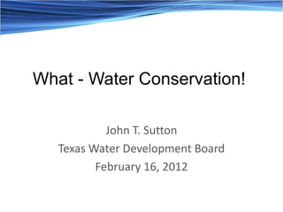 Creating a Water Conservation Plan