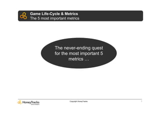 Game Life-Cycle & Metrics
The 5 most important metrics




              The never-ending quest
              for the most...