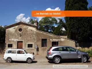 …im Betrieb so bleibt!




Ihr Projekt                Ihr Mitbewerber




                               Quelle: http://www.flickr.com/photos/ostrosky/3835884401/
 