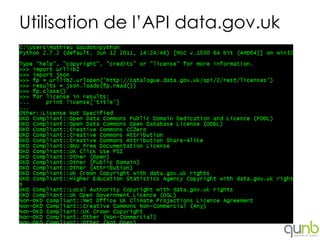 Utilisation de l’API data.gov.uk
 