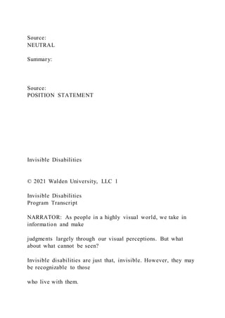 Walden Transcript 1 © 2021 Walden University, LLC Ramon Ramon is an | PDF