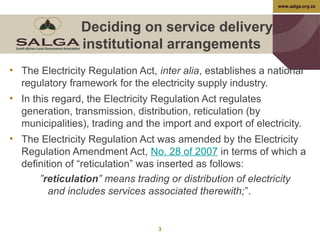 Regulatory system between NERSA and Municipalities | PPT