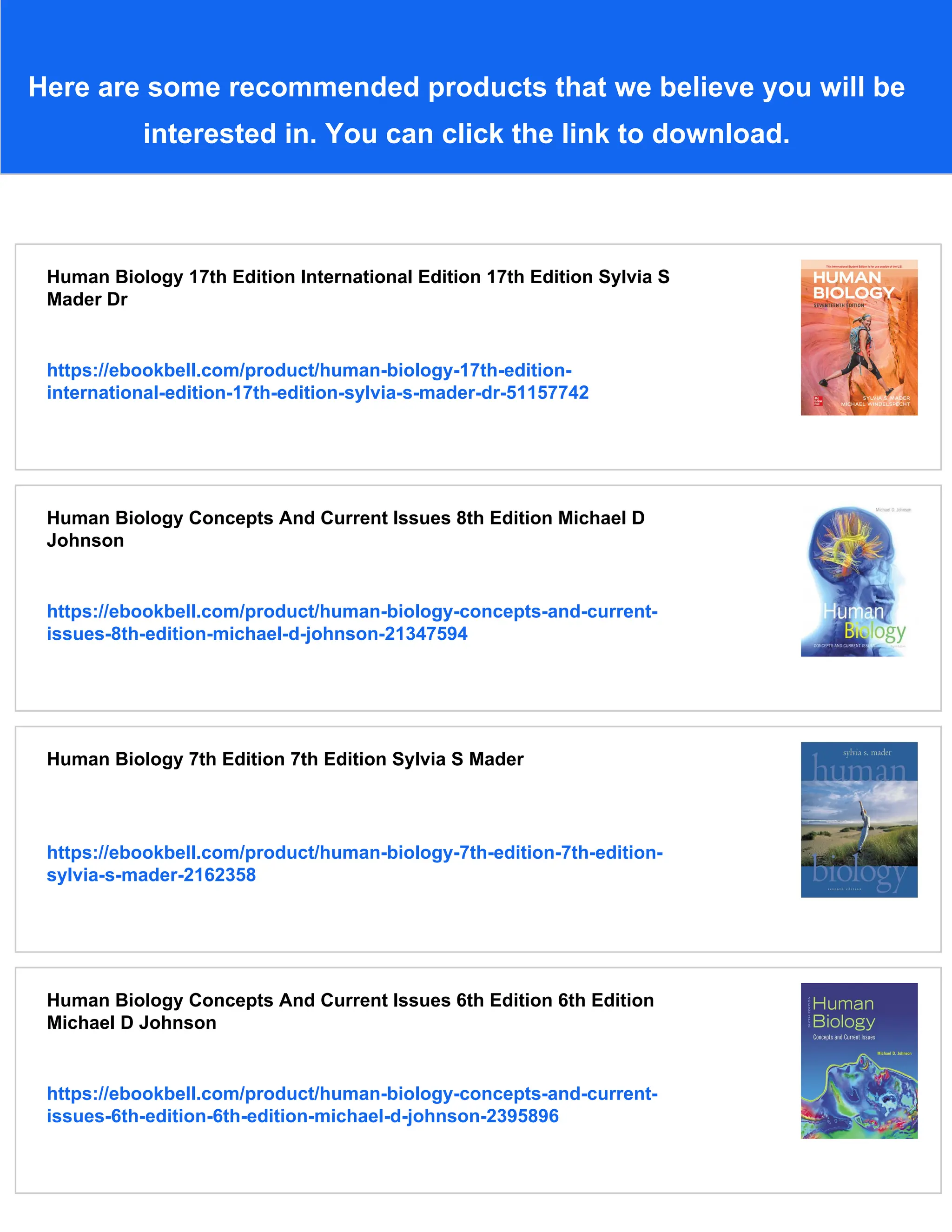 Human Biology 17Th HUMAN BIOLOGY 第17版 Edition (International