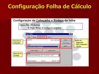 Configuração Folha de Cálculo 
