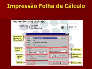 Impressão Folha de Cálculo 