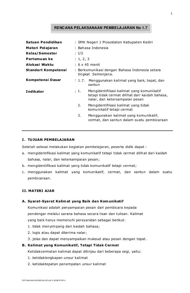 Kumpulan Soal Bahasa Indonesia Kelas Xi Smk Semester 1