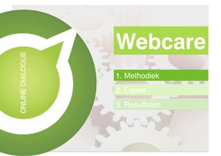 Webcare!
1. Methodiek!
2. Cases!
3. Resultaten!
 