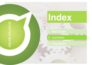 Index!
1. Methodiek!
2. Inzichten!
3. Resultaten!
 