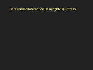 Der Branded Interaction Design (BIxD) Prozess.
 