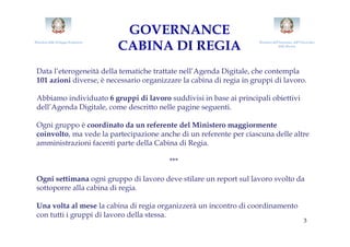 GOVERNANCE
Ministero dello Sviluppo Economico
                                     CABINA DI REGIA                  Minist...