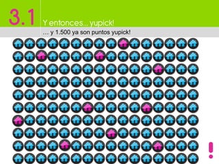 3.1 Y entonces…yupick!
… y 1.500 ya son puntos yupick!
 