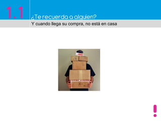 1.1 ¿Te recuerda a alguien?
Y cuando llega su compra, no está en casa
 