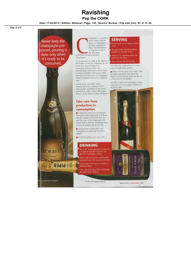 Ravishing, Pop the Cork