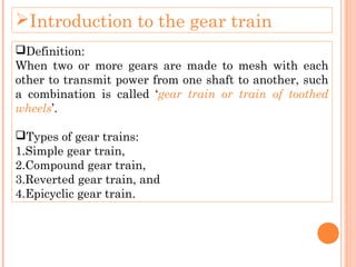 gear trains ppt | PPT