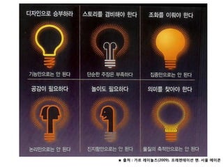 ★ 출처 : 가르 레이놀즈(2009). 프레젠테이션 젠. 서울 에이콘
 