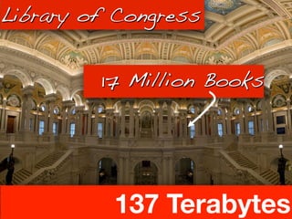 Library of Congress!
17 Million Books!

137 Terabytes
36	
  

 