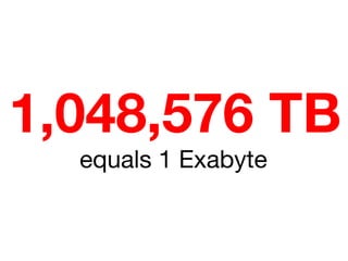 1,048,576 TB
equals 1 Exabyte

 