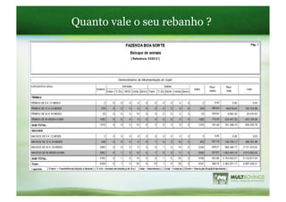 Quanto vale o seu rebanho ?
 