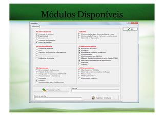 Módulos Disponíveis
 