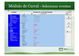 Módulo de Curral –Selecionar eventos
 