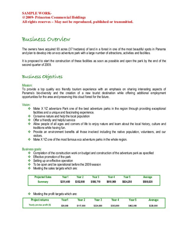 Park business plan pdf image