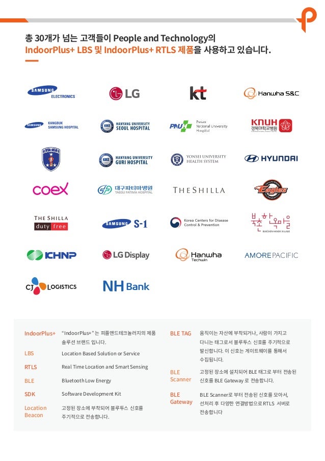 (주)피플앤드테크놀러지 IndoorPlus+ 솔루션 및 회사 소개 팜플렛 slideshare
