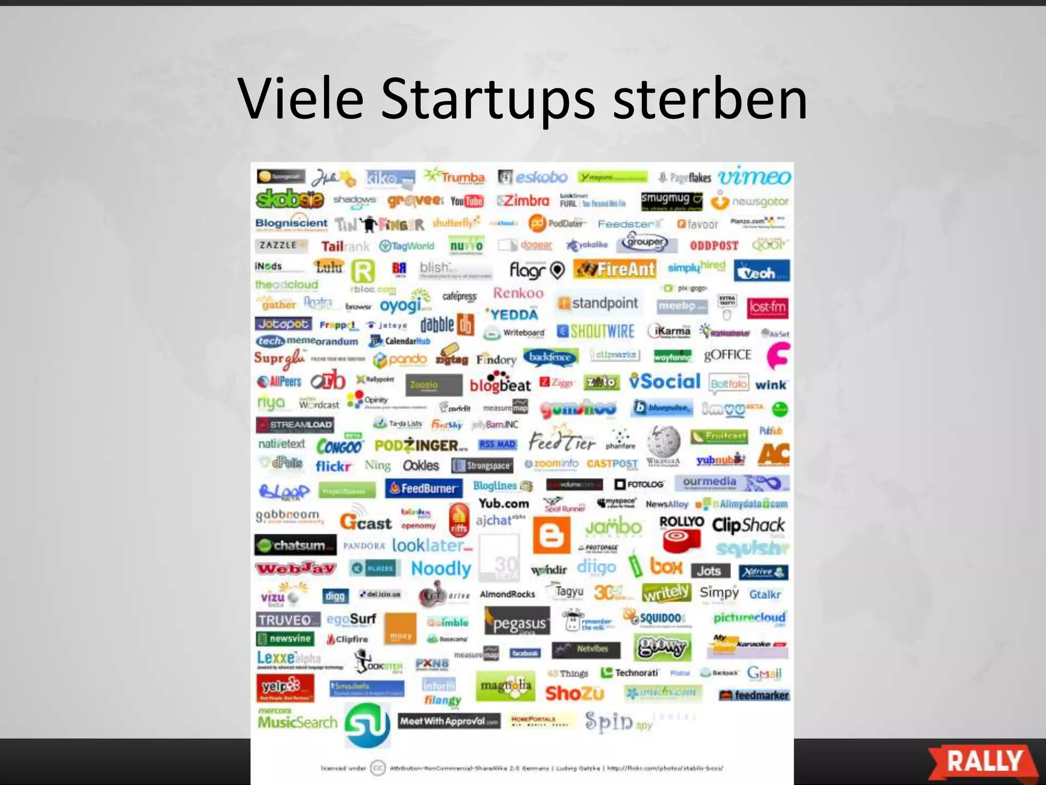 Viele Startups sterben
 