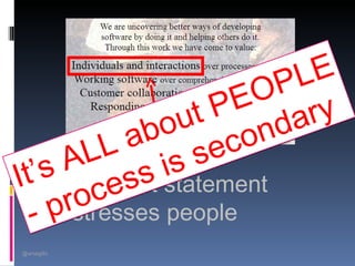 O P LE
                  ut PE ary
           L a bo      co nd
      A  L       is se
    s The first statement
It’       ce ss
     p  o
       rstresses people
  -
@arsagilis
 