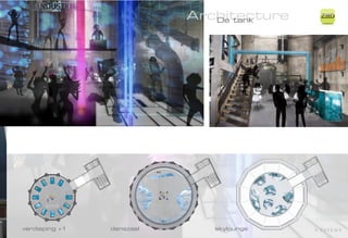 Architecture
                                         De tank
                                                     ZiMD




                           bar




                                 DJ


verdieping +1   danszaal                 skylounge
 