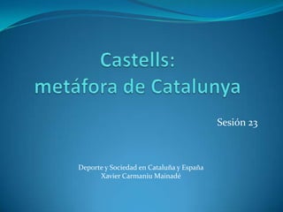 Sesión 23



Deporte y Sociedad en Cataluña y España
      Xavier Carmaniu Mainadé
 