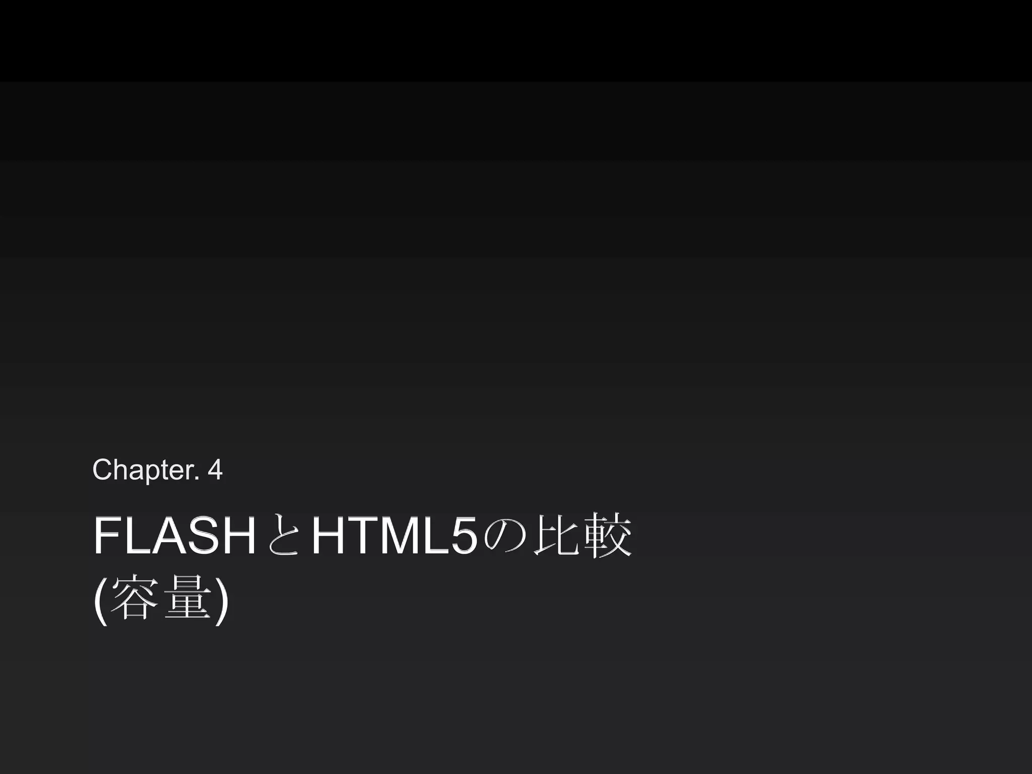 Chapter. 4

FLASHとHTML5の比較
(容量)
 
