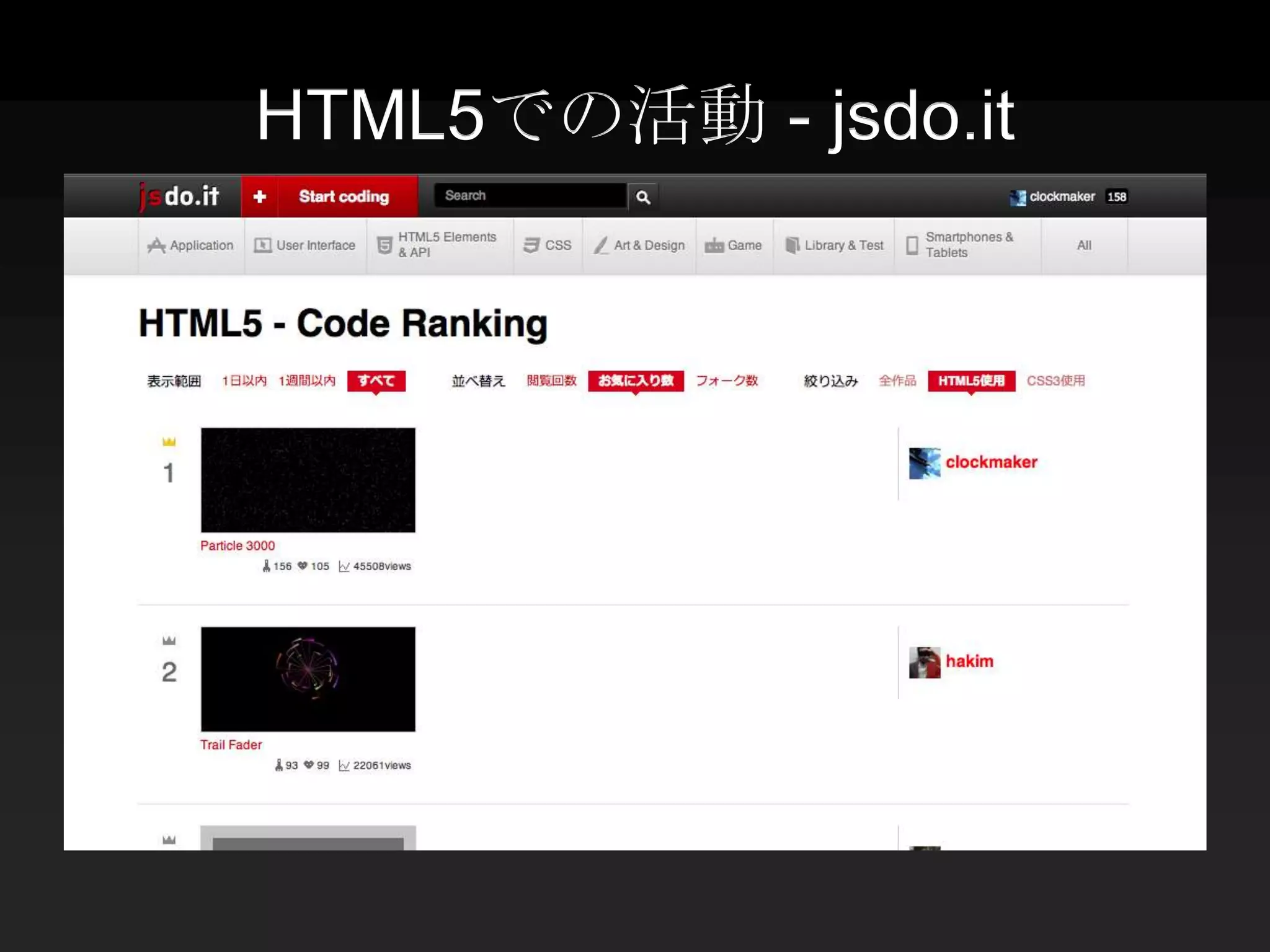 HTML5での活動 - jsdo.it
 