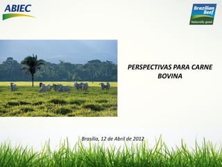 PERSPECTIVAS PARA CARNE
                             BOVINA




Brasília, 12 de Abril de 2012
 