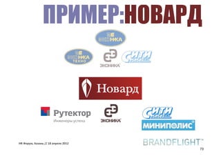 ПРИМЕР:НОВАРД        3. ОСНОВНЫЕ ЭЛЕМЕНТЫ




         4. ДОКУМЕНТООБОРОТ
                                     3.15


                                     Эта схема демонстрирует, какие компании входят в группу бренда


         4.1 Бланк письма формата А4 Новард. Бренд Новард и каждая из входящих в него компаний
                                     обладают собственной идентификацией бренда. Эти отдельные
                                     компании объединяются с помощью знака принадлежности к бренду
                                     Новард. Более подробная информация приведена в Руководствах по
                                     использованию бренда каждой из компаний.


           10                 60                                                                                                                       15

                                                                                                                                                                     Рек




   30


                                               Группа компаний Новард




   35                  Инженеры успеха
                                                                                                                           Принадлежность компании к группе
                                                                                                                           бренда Новард можно продемонстрировать
                                                                                                                           с помощью знака бренда каждой отдельной
                                                                                                                           компании и фразы «группа компаний
                                                                                                                           Новард».

                                     Группа компаний Новард              Группа компаний Новард   Группа компаний Новард   Отношение каждой отдельной компании
                                                                                                                           к группе компаний Новард можно
                                                                                                                           продемонстрировать добавив знак



                                                                        ТЕКСТ
                                                                                                                           принадлежности к бренду Новард,
HR#Форум,#Казань#//#18#апреля#2012                                                                                         который состоит из фразы «группа
                                                                                                                           компаний Новард» в сочетании со знаком
                                                                                                                                                                     Нов
                                                                                                                           бренда Новард.
                                                                                                                                                        73
 