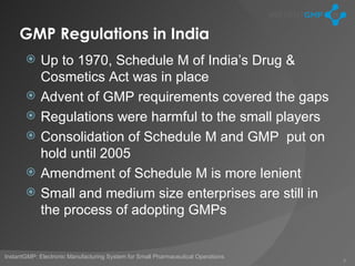 Gmp Amendment What is GMP in India? | PPT