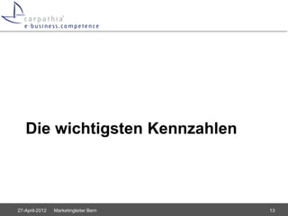 Die wichtigsten Kennzahlen



27-April-2012   Marketingleiter Bern   13
 