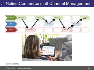 Noline Commerce statt Channel Management




Quellen: LeShop

27-April-2012   Marketingleiter Bern   23
 