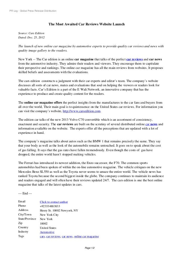 pr release sample