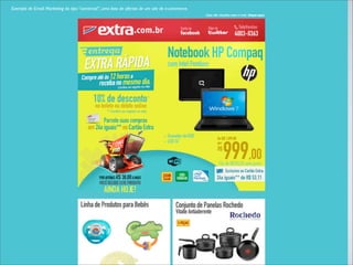 Exemplo de Email Marketing do tipo “comercial”, uma lista de ofertas de um site de e-commerce.
 