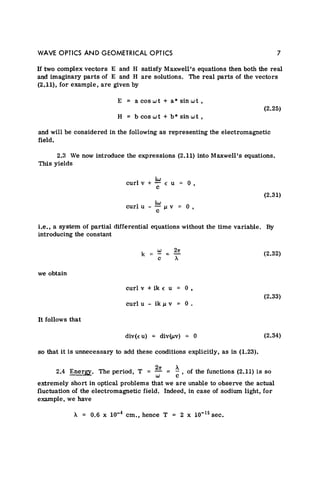Optics Expression In Math Example Mathematical Theory of Optics R. K. Luneburg | PDF