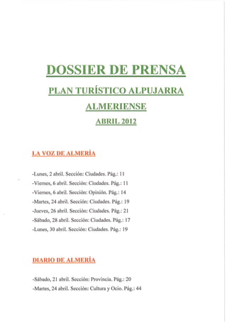 120501 dossier plan turístico alpujarra almeriense abril 2012