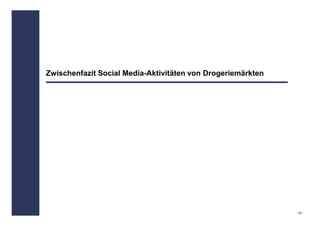 Zwischenfazit Social Media-Aktivitäten von Drogeriemärkten




                                                             - 33 -
 